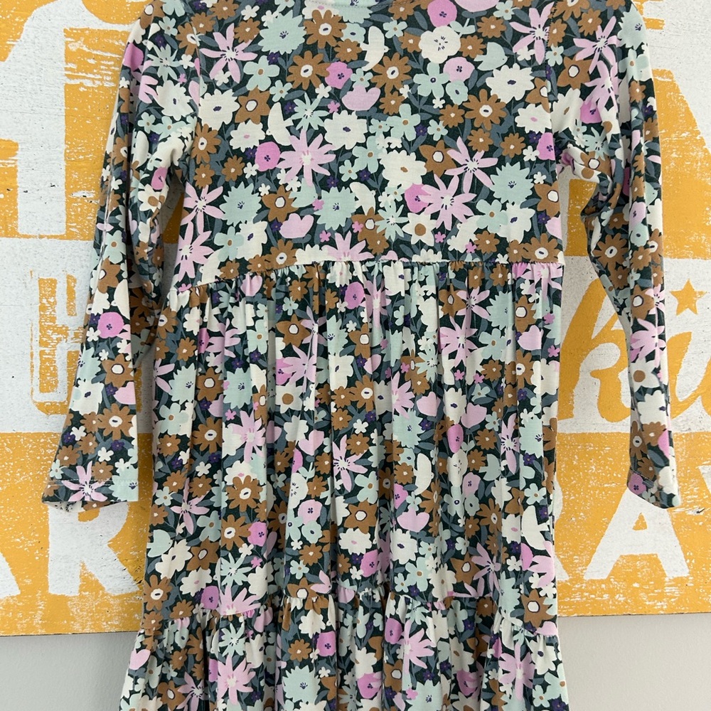Floral Long Sleeve Kids Dress